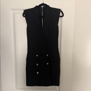 Endless Rose Black Double-Breasted Mini Dress